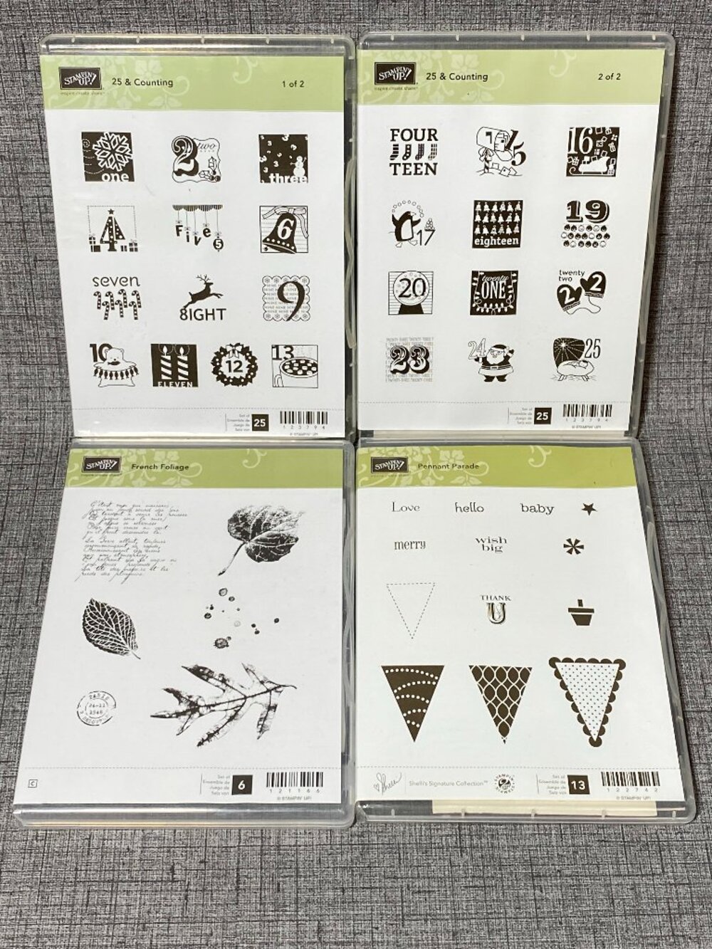 NEW Lot of 4 STAMPIN UP Rubber Cling Stamps Collection